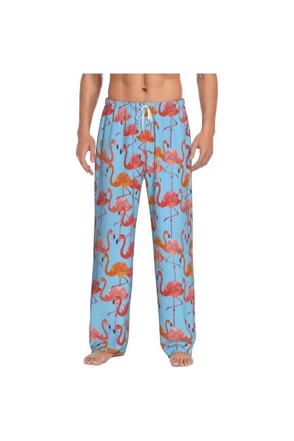 Flamingo for Men's PJ Pajama Pants Sleep Pants Men's Home Trousers with Pockets,S-3XL-Medium