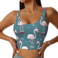 thumbnail image 1 of Hirioo Flamingo for Women's Sports Vest with Full-Print Design, Stretchy Fabric and Removable Pads-Medium, 1 of 8