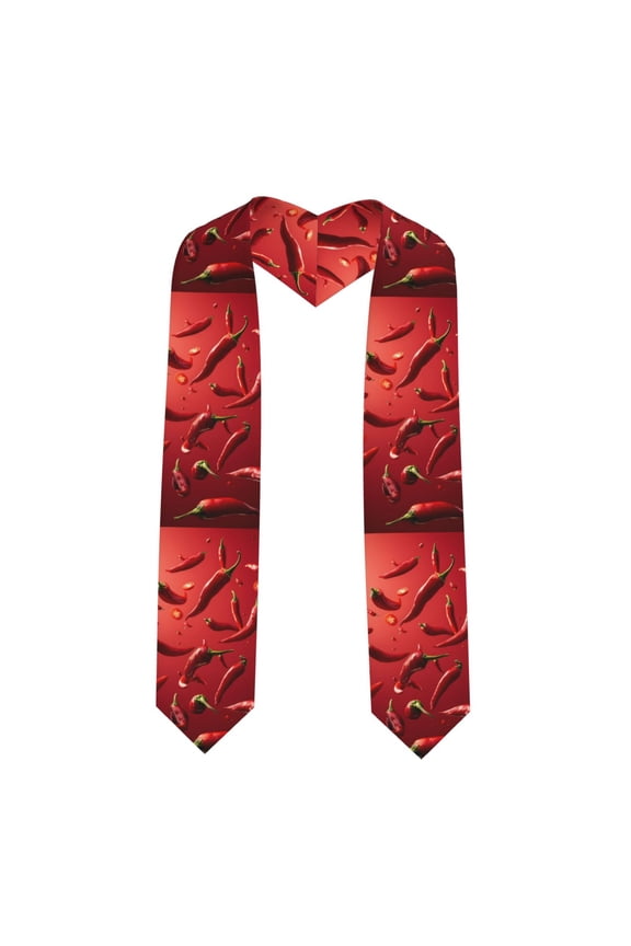 Floating Red Chili Peppers for 72" Graduation Shawl Stole Unisex Adults Graduation Sash Honor Graduation Stole for High School and College-Sharp Corner