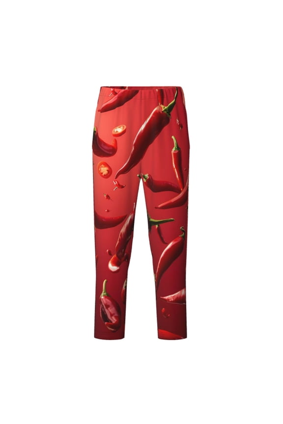Floating Red Chili Peppers for Teenagers' Pajama Pants Womens Lounge Pants with Pockets Pj Bottoms Pants for Men-Large
