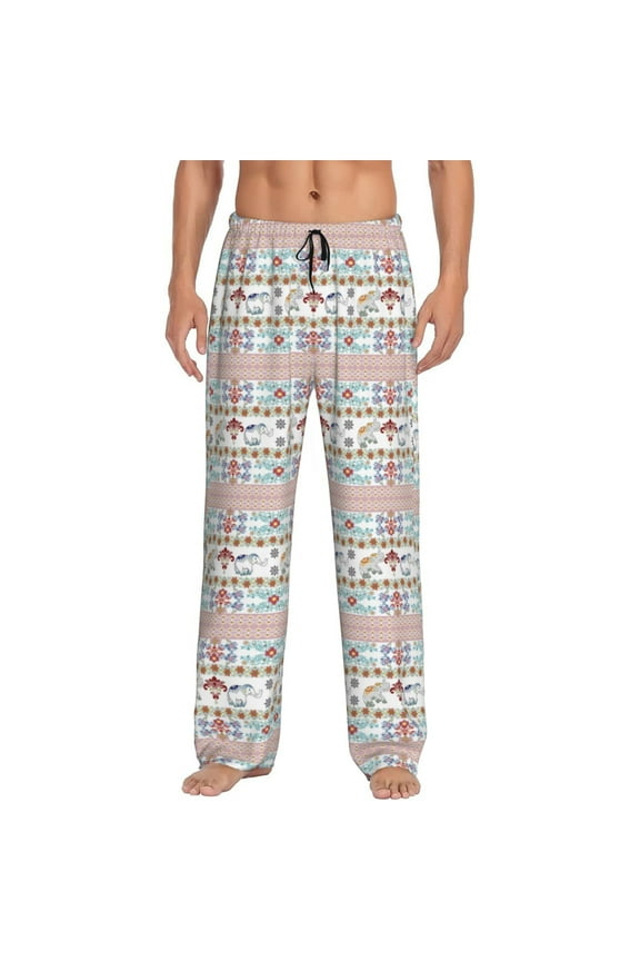 Floral Elephant for Women's PJ Pajama Pants Sleep Pants Women's Home Trousers with Pockets,S-3XL-Medium