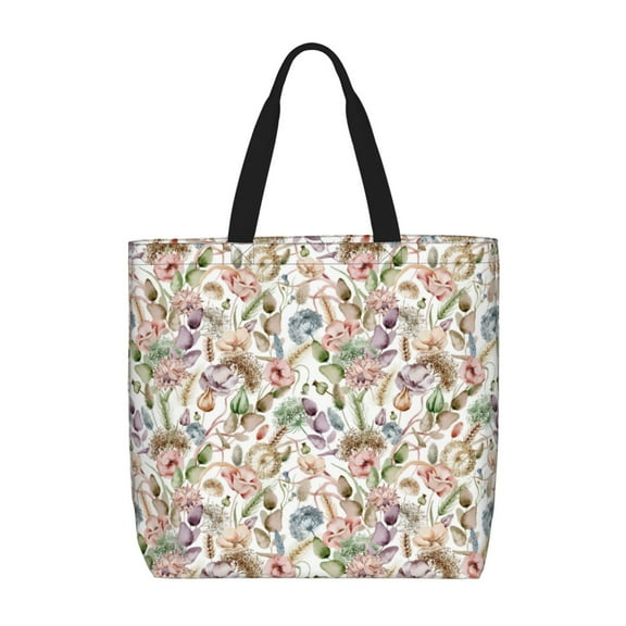Hirioo Floral for Tote Bag for Women, Quilted Shoulder Bag with Zipper, Large Capacity Handbags for Casual, Travel, Work