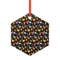 thumbnail image 1 of Hirioo Flowe Rooster for Acrylic Christmas Pendant Hanging Christmas Tree Ornaments, Car, Home, Office Gift Decor-Hexagon, 1 of 7