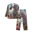 thumbnail image 1 of Hirioo Flower White Horse (2) for Men's Pajama Sets 2 Piece Pjs Men's Long-Sleeved Pajama Set Button Down Sleepwear,S-XXL-Small, 1 of 7