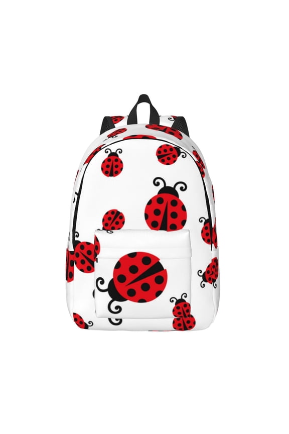 Fly Flying Ladybug Canvas Backpack, Durable Travel Backpack with Multiple Compartments,Large Capacity, Backpack for School, Hiking, Work