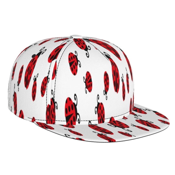 Hirioo Fly Flying Ladybug for Baseball Cap Men Cap Flat Brim for Men Women Teens Adjustable Baseball Cap