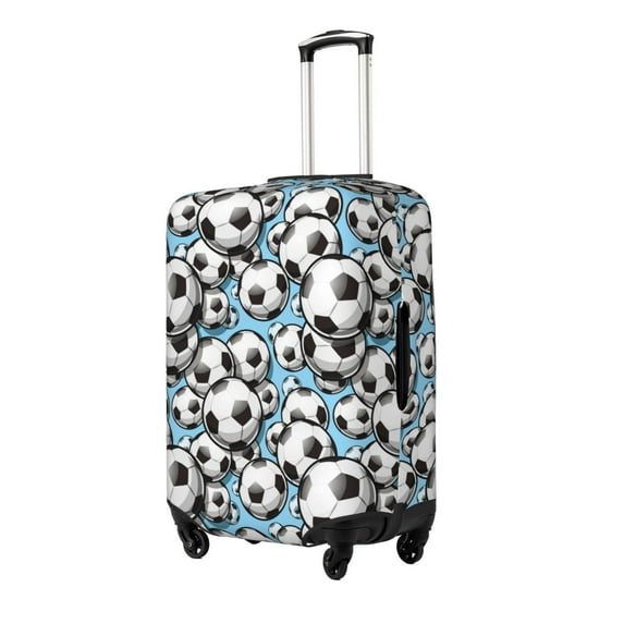 Hirioo Football Soccer Ball for Elasticity Suitcase Cover (No luggage Included) Durable Luggage Protector Fits 18-32 Inch Luggage-Medium