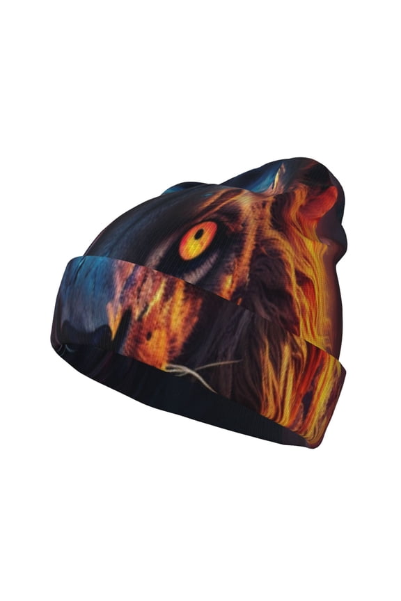 Forest Cool Lion for Men's Knit Cuffed Beanie for Outdoor Activities Unisex