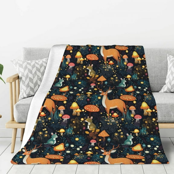 Hirioo Forest Elf for Flannel Blanket, Cozy and Warm Throw for Bed or Couch ,Perfect for All Seasons-40"x30"
