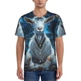 thumbnail image 1 of Hirioo Forest Meditating Goat for Men's Baseball T-shirt Shirts Short Sleeve Casual Summer Button Stretch T Shirts,Size S-4XL-Large, 1 of 7