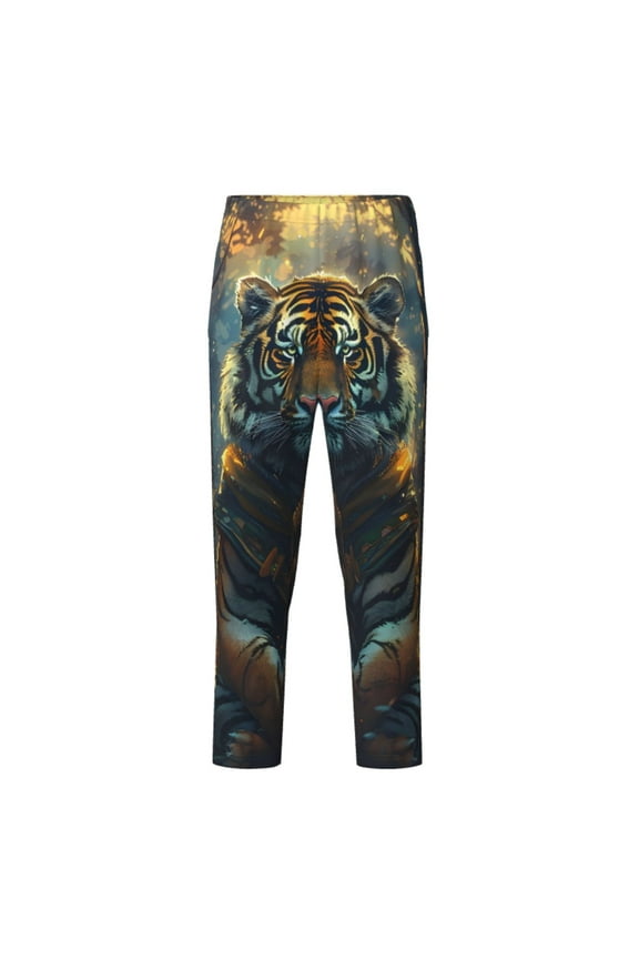 Forest Meditating Tiger for Teenagers' Pajama Pants Womens Lounge Pants with Pockets Pj Bottoms Pants for Men-Small