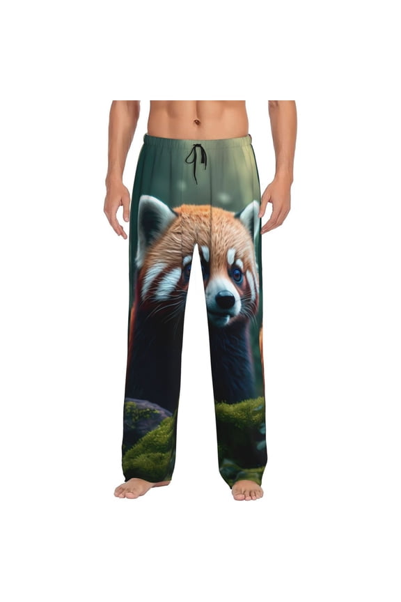Forest Plant Raccoon for Women's PJ Pajama Pants Sleep Pants Women's Home Trousers with Pockets,S-3XL-XX-Large