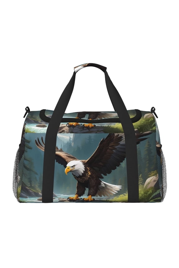 Forest River Bald Eagle Hand Travel Bag for Men Women,Durable and Spacious Travel Bag with Multiple Pockets for Work, Travel, Weekend Getaways