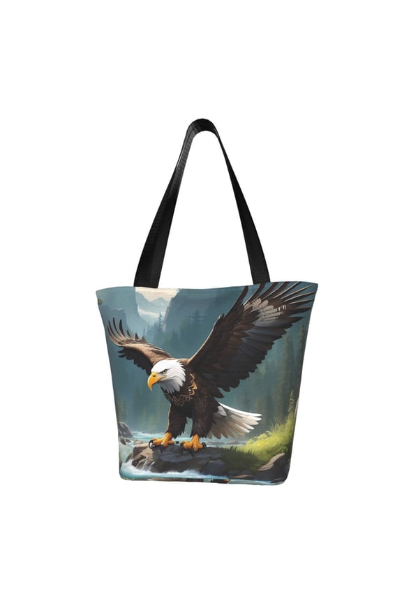 Forest River Bald Eagle for Women's Casual Shoulder Tote Bag Handbag For Women Work College Travel Business Shopping