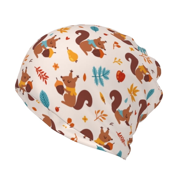 Hirioo Forest Squirrel Nuts for Multifunction Beanie Hat for Men and Women Unisex for Winter Sports, Outdoor Activities, and Daily Wear