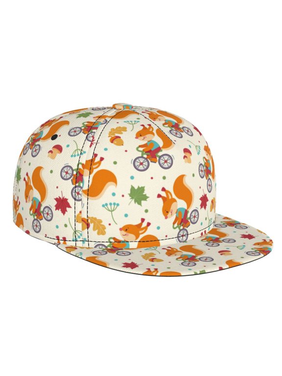 Forest Squirrel for Baseball Cap Men Cap Flat Brim for Men Women Teens Adjustable Baseball Cap