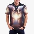 thumbnail image 1 of Hirioo Fox Couple for Men’s Polo Shirts Quick Dry Short Sleeve Golf T Shirt Performance Moisture Wicking Casual Workout,Sizes S-4XL-X-Large, 1 of 6