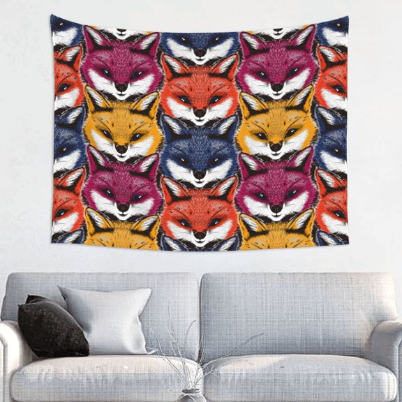 Hirioo Fox Face Print Tapestry Lightweight Fabric for Bedroom Aesthetic Home Wall Dorm Dcor Living Room Decor 29x37 Inch