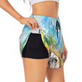 thumbnail image 1 of Hirioo French Bulldog Sunflowers Bubbles for Women's Double Layer Athletic Shorts High-Performance Gym Shorts with Inner Pocket, Elastic Waistband-Medium, 1 of 7