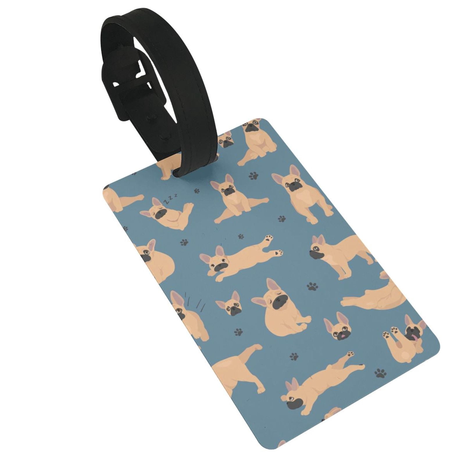 French Bulldog Round Luggage Tags for Suitcases,with A