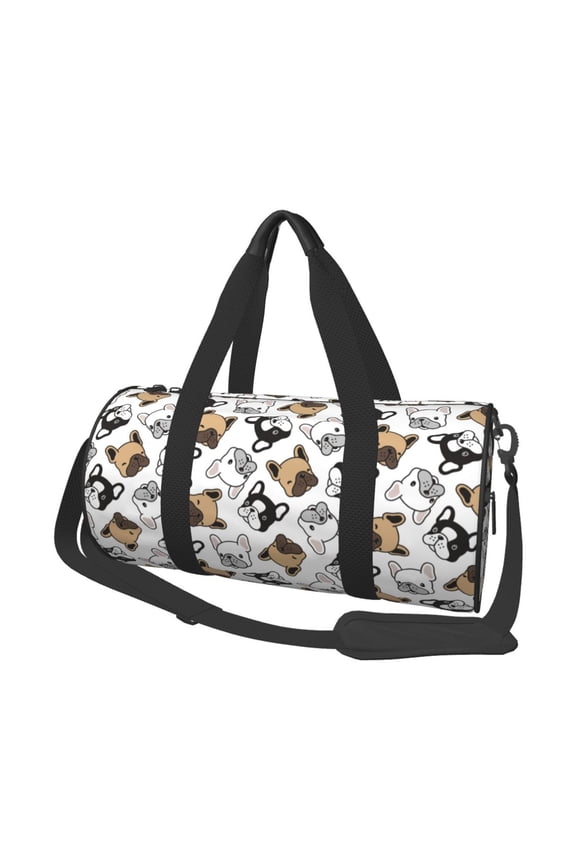French Bulldog3 for Round Large Capacity Travel Luggage Bag Weekend Getaway Bag for Gym Beach Swim Bag Men Women