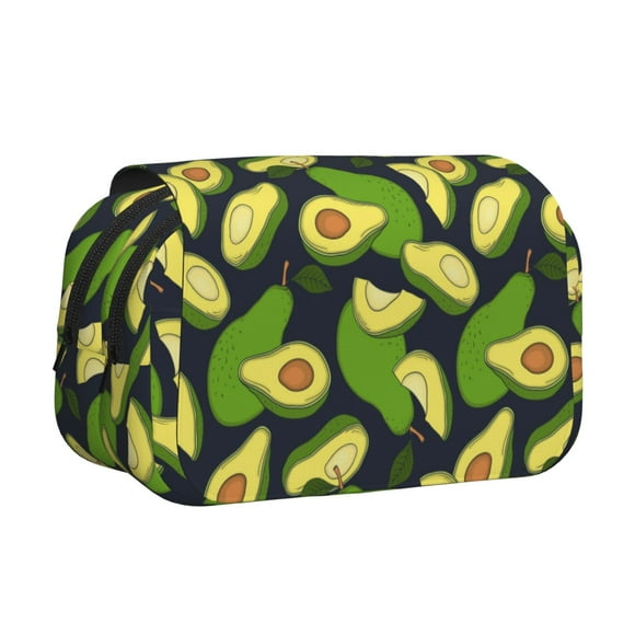 Hirioo Fresh Avocado for Large Grid Mesh Pencil Case with Zipper Stationery Organizer Case