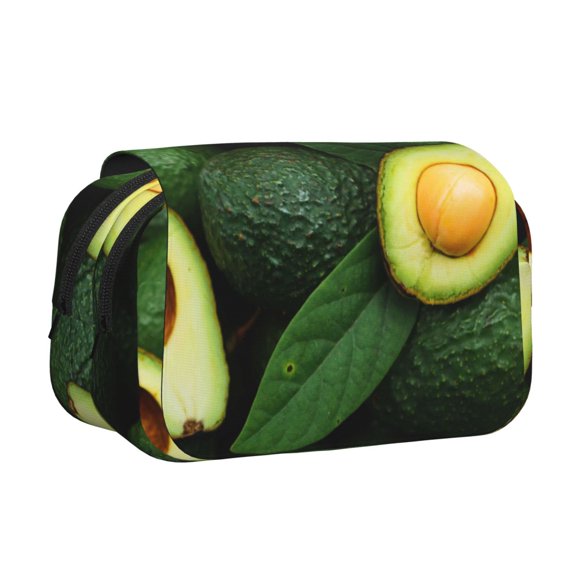 Hirioo Fresh Avocados for Large Grid Mesh Pencil Case with Zipper Stationery Organizer Case