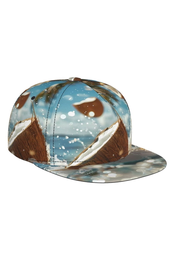Fresh Coconut Splash for Baseball Cap Men Cap Flat Brim for Men Women Teens Adjustable Baseball Cap