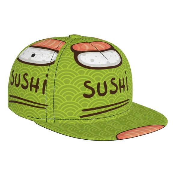 Hirioo Fresh Sushi for Baseball Cap Men Cap Flat Brim for Men Women Teens Adjustable Baseball Cap