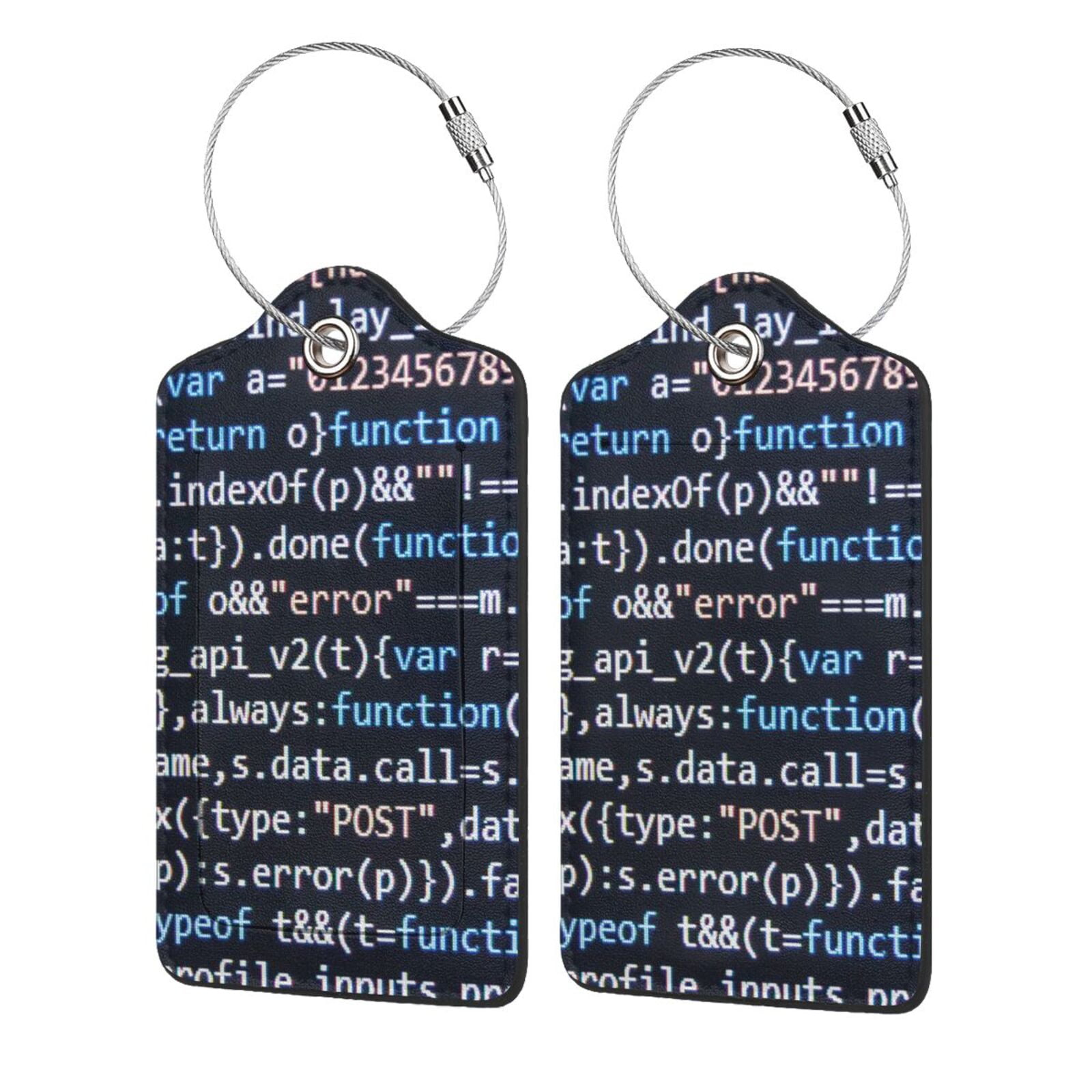 Hirioo Function Source Code Print Leather Luggage Tag with Stainless ...