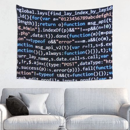 Hirioo Function Source Code Print Tapestry Lightweight Fabric for Bedroom Aesthetic Home Wall Dorm Dcor Living Room Decor 29x37 Inch