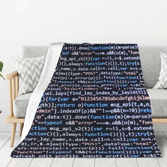 Hirioo Function Source Code for Flannel Blanket, Cozy and Warm Throw for Bed or Couch ,Perfect for All Seasons-60"x50"