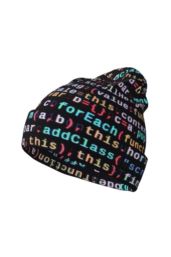 Function Source Code1 for Men's Knit Cuffed Beanie for Outdoor Activities Unisex