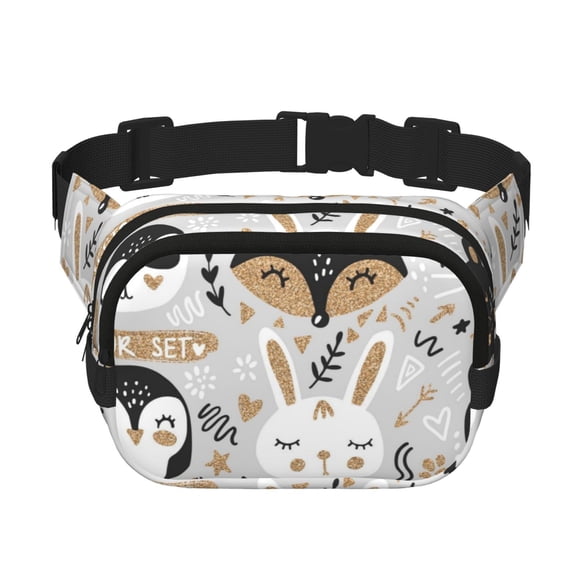 Hirioo Funny Animals Series for Double Layer Waist Bag Adjustable Fanny Pack For Travel Running Hiking