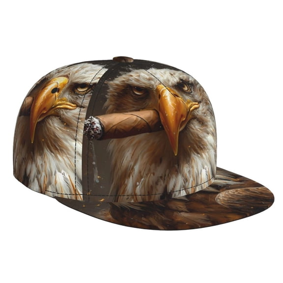 Hirioo Funny Bald Eagle for Baseball Cap Men Cap Flat Brim for Men Women Teens Adjustable Baseball Cap