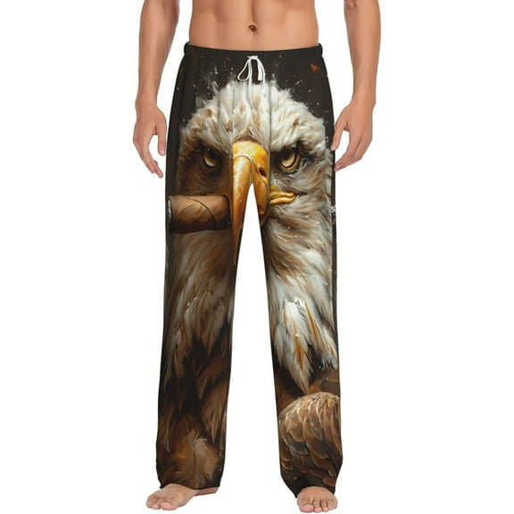 Hirioo Funny Bald Eagle for Women's PJ Pajama Pants Sleep Pants Women's Home Trousers with Pockets,S-3XL-3X-Large