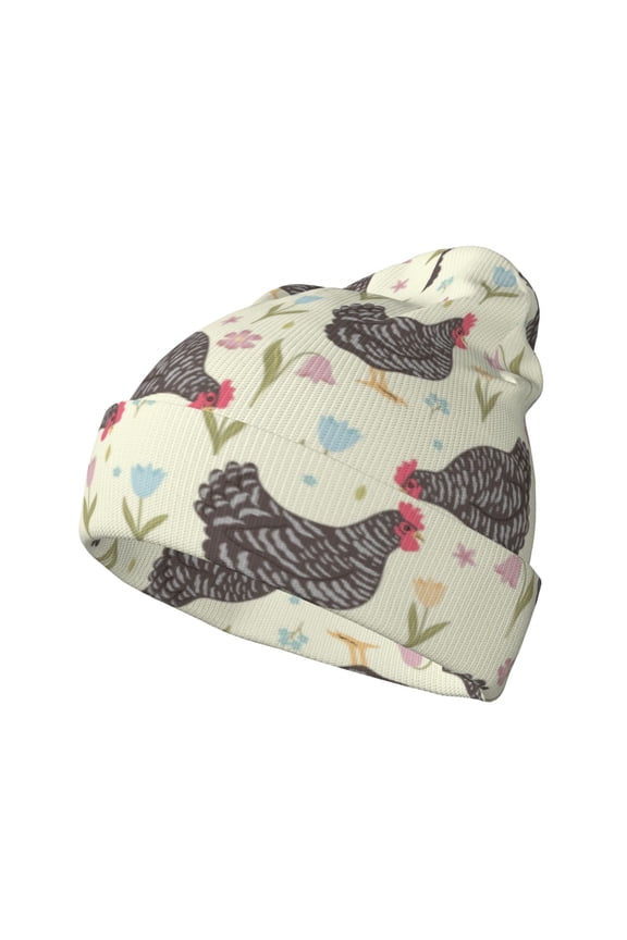 Funny Chicken for Men's Knit Cuffed Beanie for Outdoor Activities Unisex