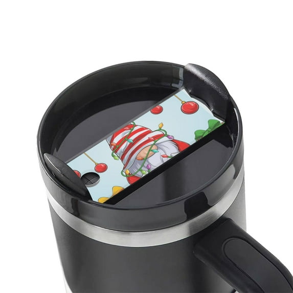 Hirioo Funny Christmas Gnome for Stanley Cup Lid Nameplate Personalized Acrylic Nameplate Tumbler Lid Topper(30oz , 40oz)