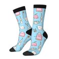 thumbnail image 1 of Hirioo Funny Cute Teeth Pattern Adult Middle Tube Socks Breathable Sock Non-Pilling,Contrasting Color Design, 1 of 6
