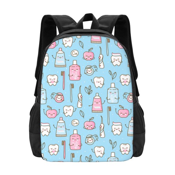 Hirioo Funny Cute Teeth for Minimalist Backpack Large Capacity Backpack Travel Backpack For School