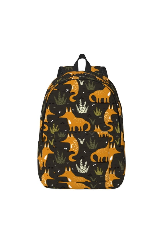 Funny Fox by the Field Canvas Backpack, Durable Travel Backpack with Multiple Compartments,Large Capacity, Backpack for School, Hiking, Work