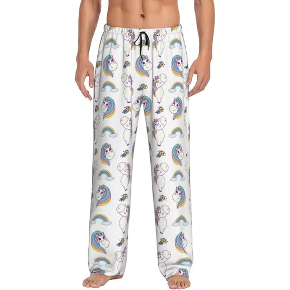 Hirioo Funny Kawaii Unicorns Dancing for Women's PJ Pajama Pants Sleep Pants Women's Home Trousers with Pockets,S-3XL-3X-Large