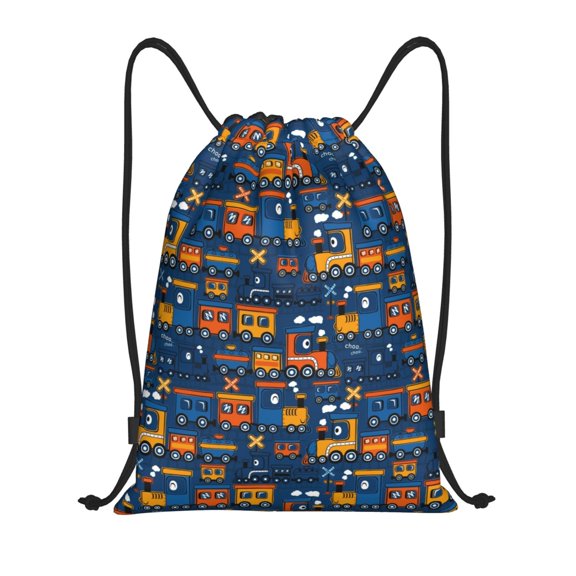 Hirioo Funny Steam Train Print Drawstring Backpack Bag Sport Versatile Sports Backpack for Gym, Travel, Swimming, Beach