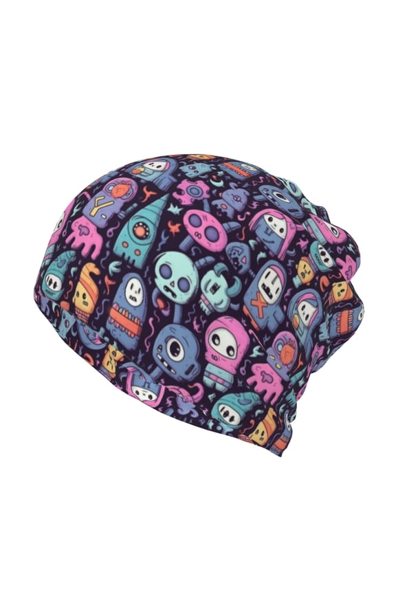Funny colorful skull ghost for Multifunction Beanie Hat for Men and Women Unisex for Winter Sports, Outdoor Activities, and Daily Wear
