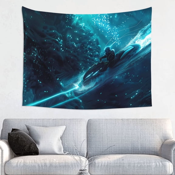 Hirioo Futuristic Jet Ski Adventure Print Tapestry Lightweight Fabric for Bedroom Aesthetic Home Wall Dorm Dcor Living Room Decor 29x37 Inch