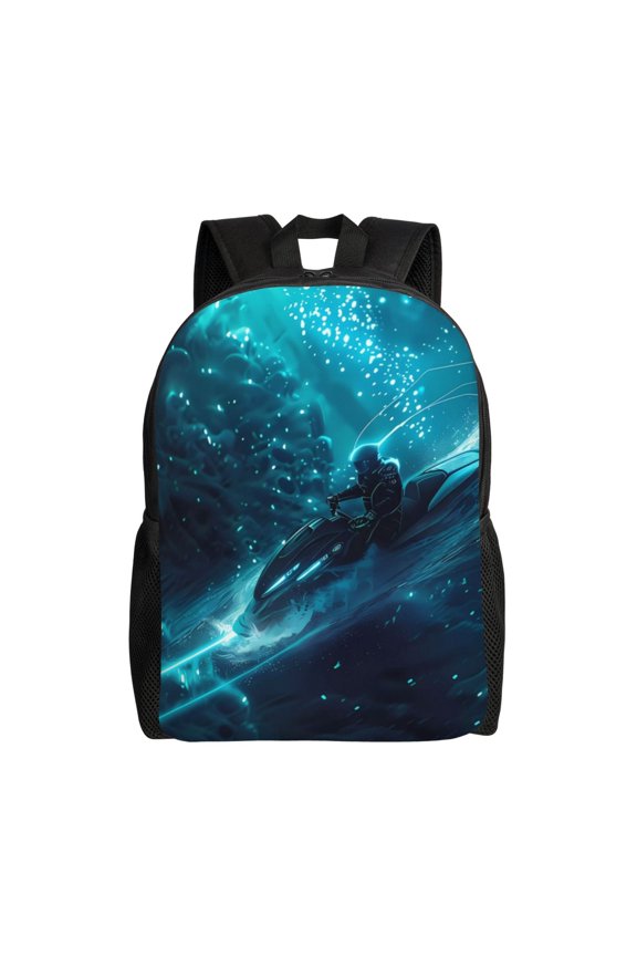 Futuristic Jet Ski Adventure for Travel Backpack for Women Men, Lightweight and Durable,Gift for Weekender, College, Work,and Outdoor Activities