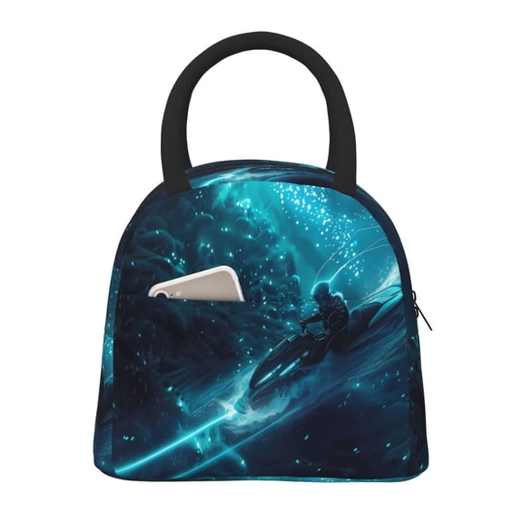 Hirioo Futuristic Jet Ski Adventure for Eco-friendly Lunch Box,Leakproof Lunch Box for School, Work, Travel, and Picnics,Perfect for Meal Prep