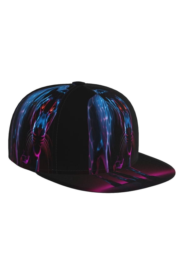 Futuristic Purple Panther for Baseball Cap Men Cap Flat Brim for Men Women Teens Adjustable Baseball Cap