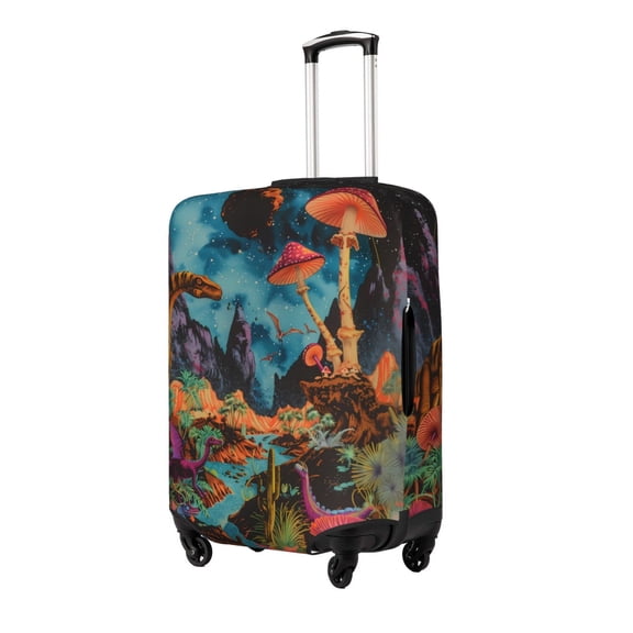 Hirioo Galactic Jungle Dinosaurs for Elasticity Suitcase Cover (No luggage Included) Durable Luggage Protector Fits 18-32 Inch Luggage-Large