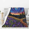 thumbnail image 1 of Hirioo Galactic Night Over Meadow for Flannel Blanket, Cozy and Warm Throw for Bed or Couch ,Perfect for All Seasons-80"x60", 1 of 6